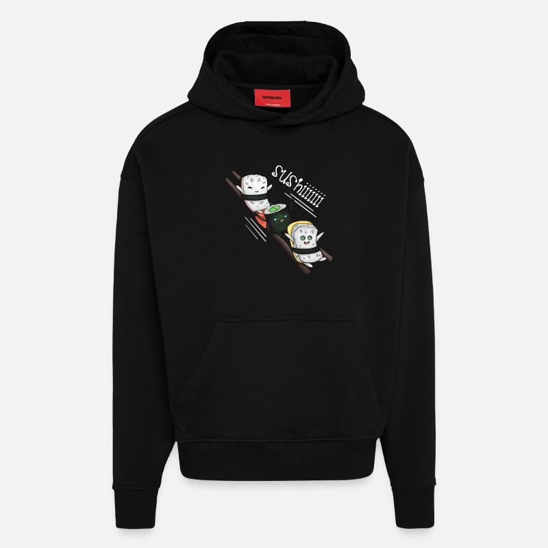 Sushi-Schlitten - Hoodie- made by SPREAD  - SOLID BLACK