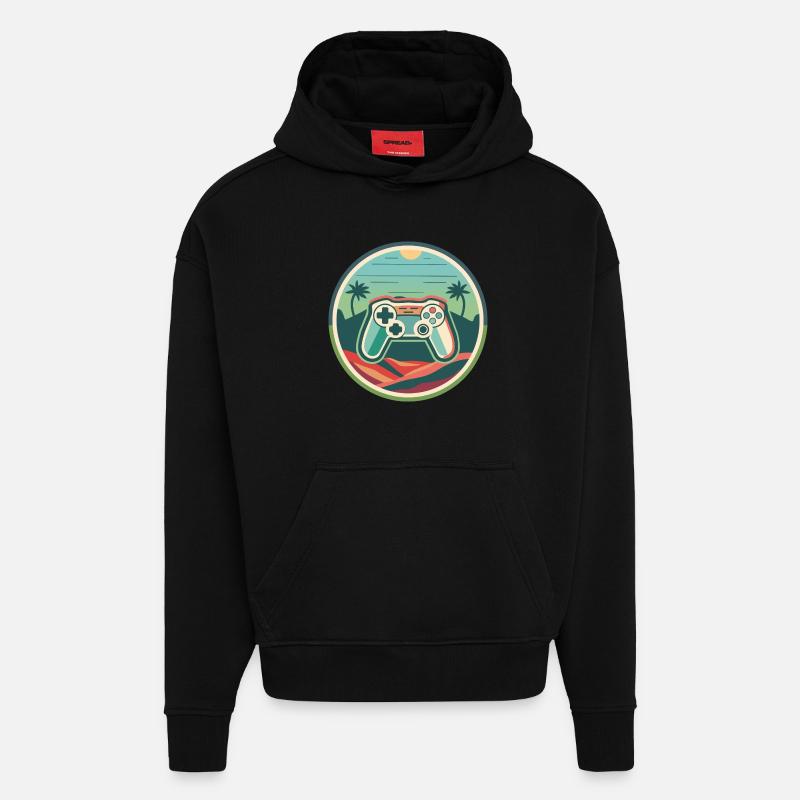 Jeu - Sweat à capuche bio épais oversize fabriqué en UE - SOLID BLACK