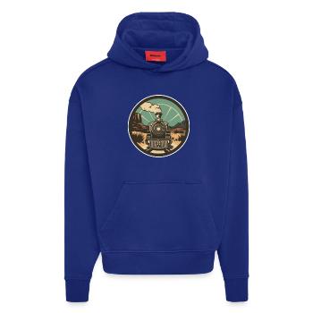 Railway Illustration - Hoodie- made by SPREAD  - Iconic Blue - Front