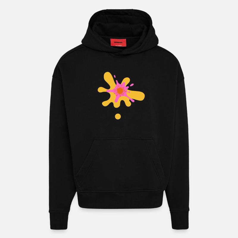 Kunstvolles Farbexplosion Design - Hoodie- made by SPREAD  - SOLID BLACK