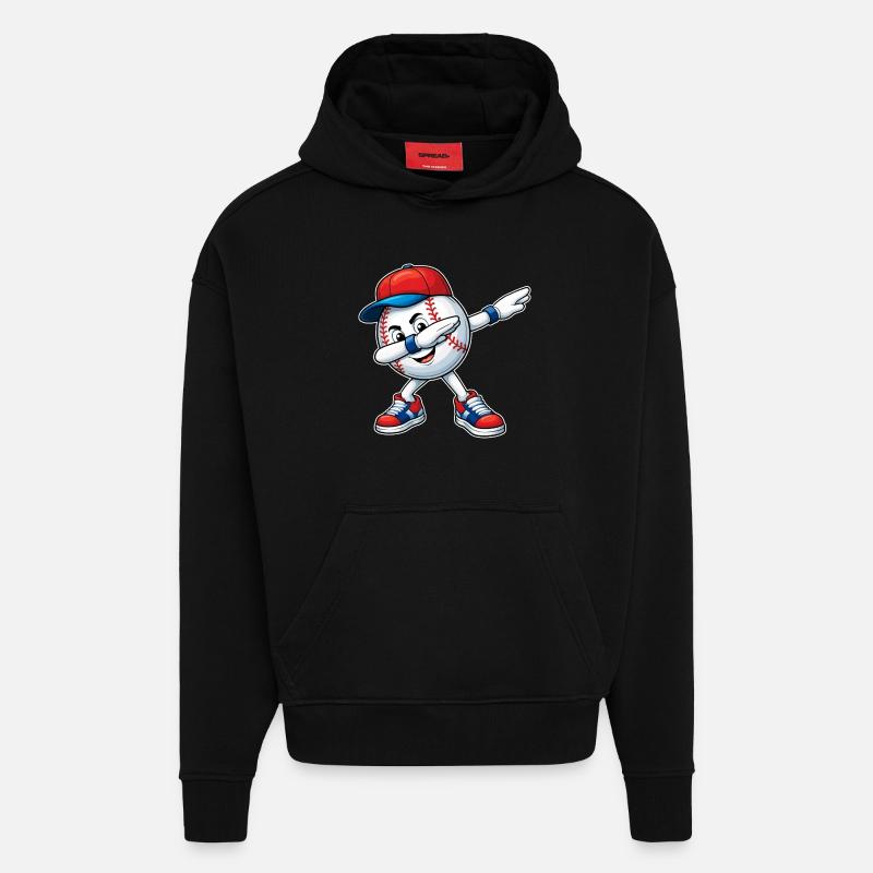 Dab Baseball - Sweat à capuche bio épais oversize fabriqué en UE - SOLID BLACK