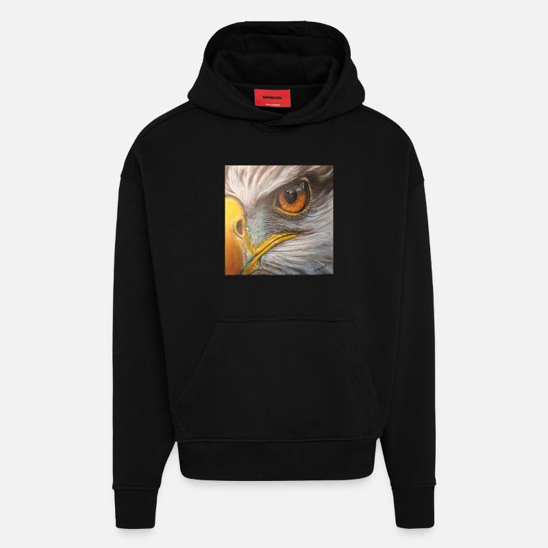 Œil d’aigle - Sweat à capuche bio épais oversize fabriqué en UE - SOLID BLACK