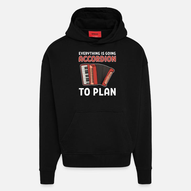Accordéon - Sweat à capuche bio épais oversize fabriqué en UE - SOLID BLACK