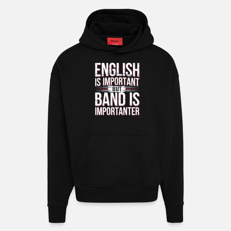 Pour les vrais mélomanes - Sweat à capuche bio épais oversize fabriqué en UE - SOLID BLACK
