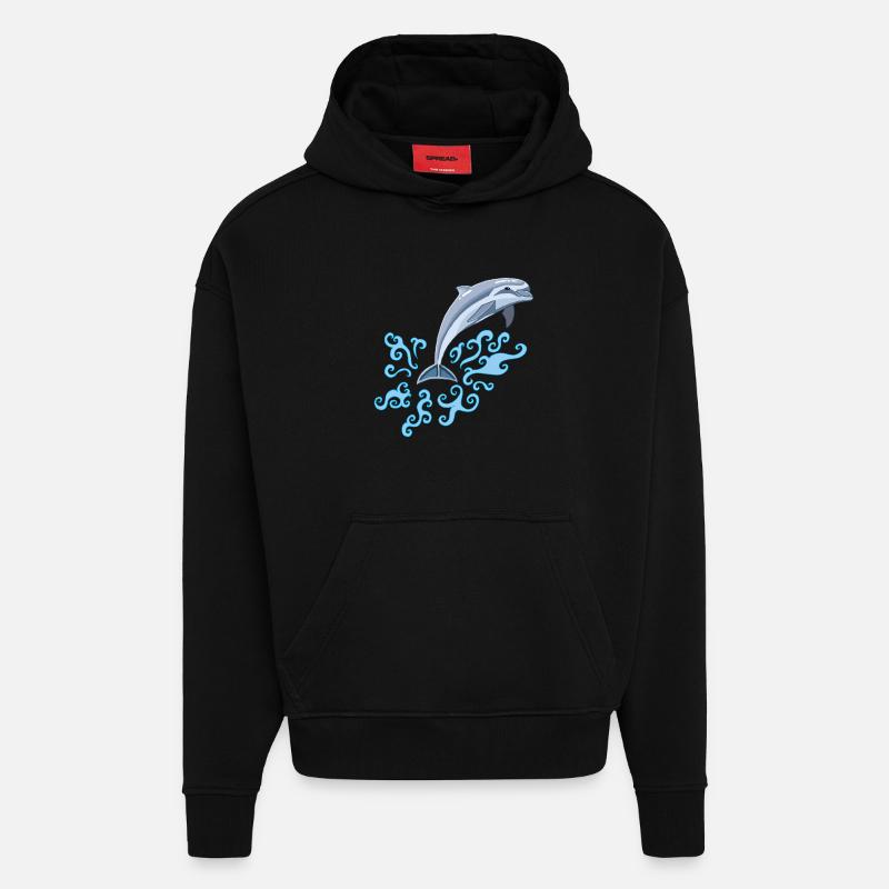 Dauphin - Hoodie- made by SPREAD  - SOLID BLACK