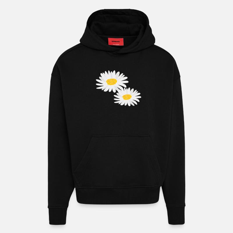 Blume Gänseblümchen - Hoodie- made by SPREAD  - SOLID BLACK