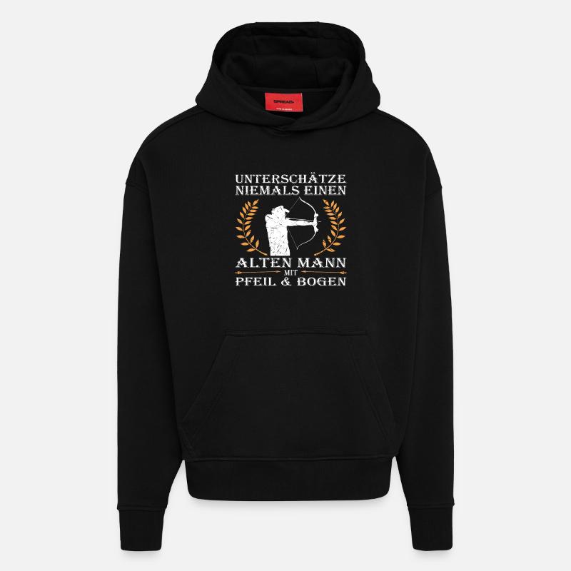 Bogenschießen, Bogensport, Bogenschütze, Archery - Hoodie- made by SPREAD  - SOLID BLACK