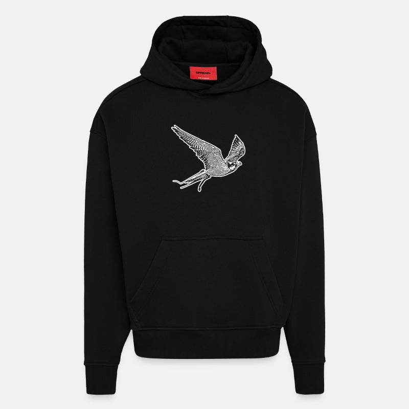 Falke im Flug - Hoodie- made by SPREAD  - SOLID BLACK