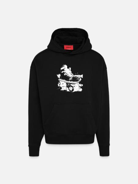 Roller Skates Graphic - Hoodie- made by SPREAD - SOLID BLACK