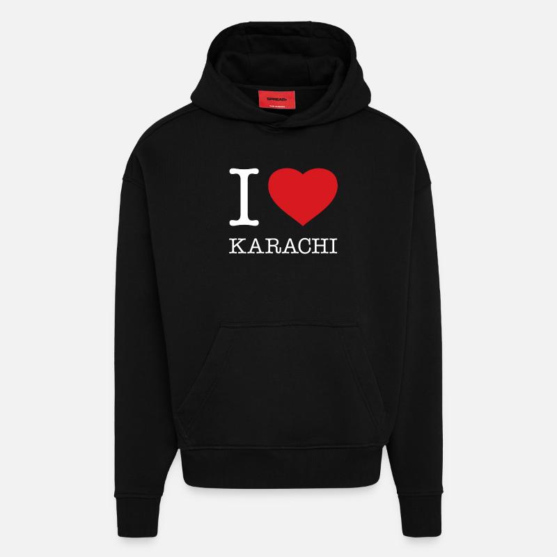 J’ADORE KARACHI - Sweat à capuche bio épais oversize fabriqué en UE - SOLID BLACK