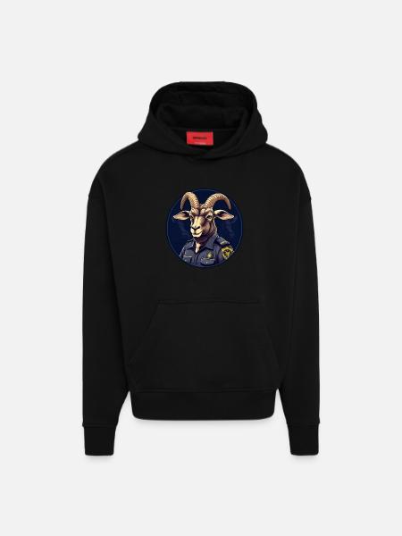 Capricorn Policeman - Hoodie- made by SPREAD - SOLID BLACK