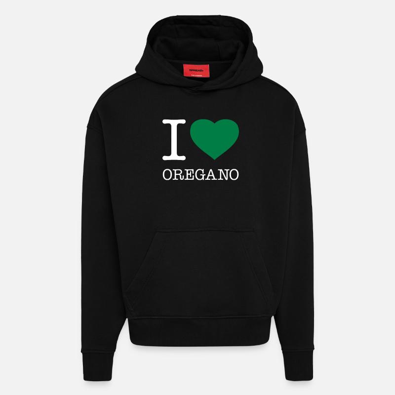 J’ADORE L’ORIGAN - Sweat à capuche bio épais oversize fabriqué en UE - SOLID BLACK