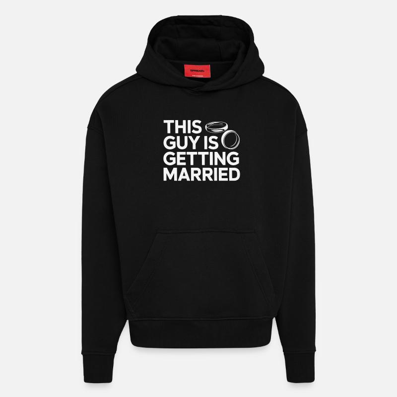 Ce gars va se marier - Sweat à capuche bio épais oversize fabriqué en UE - SOLID BLACK
