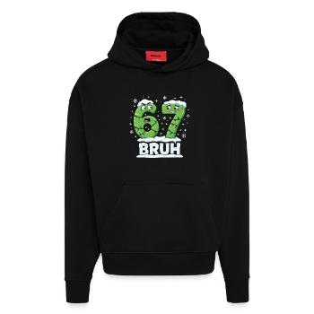 67 Bruh Weihnachten Meme Lustig Geschenk Süß - Hoodie- made by SPREAD  - SOLID BLACK - Vorne