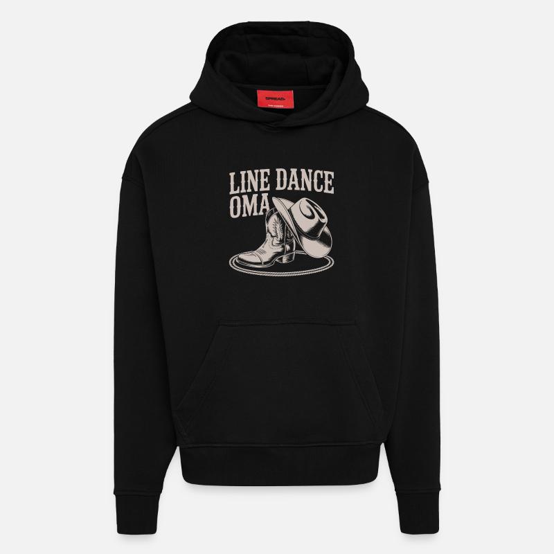 Line Dance Oma Western Boots - Hoodie- made by SPREAD  - SOLID BLACK
