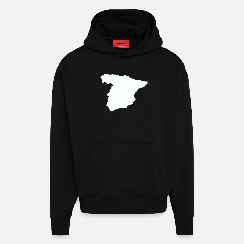 Spanienkarten Silhouettedesign - Hoodie- made by SPREAD  - SOLID BLACK