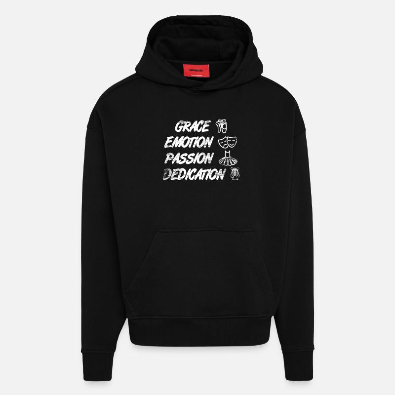 Anmut Emotion Leidenschaft Hingabe - Hoodie- made by SPREAD  - SOLID BLACK