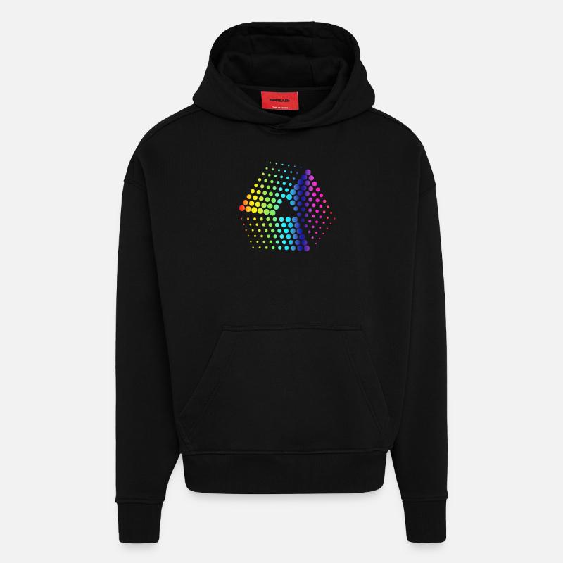 points - Sweat à capuche bio épais oversize fabriqué en UE - SOLID BLACK