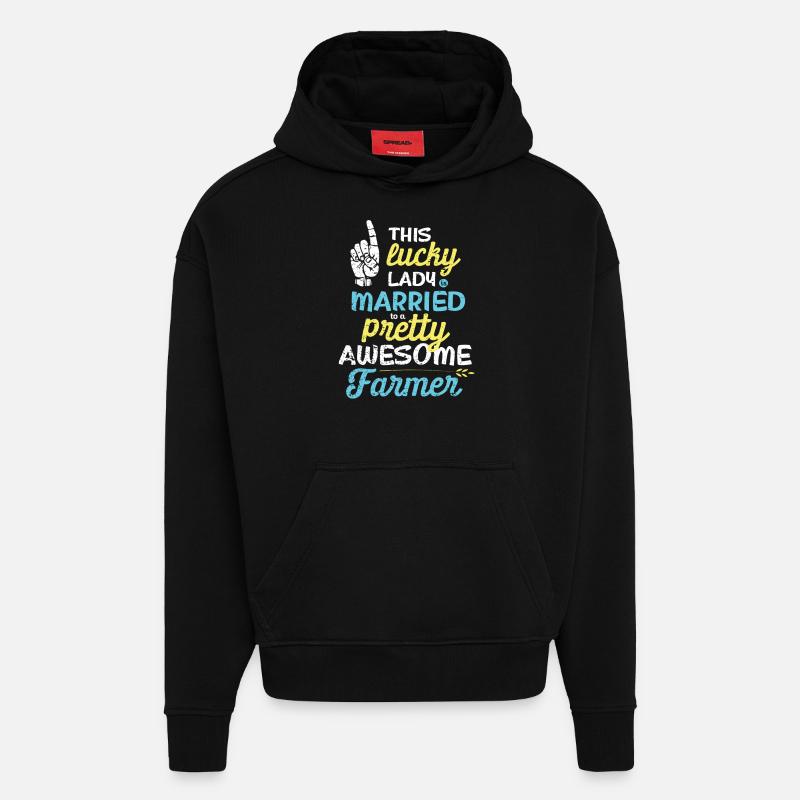 Les agriculteurs assez impressionnant - Sweat à capuche bio épais oversize fabriqué en UE - SOLID BLACK