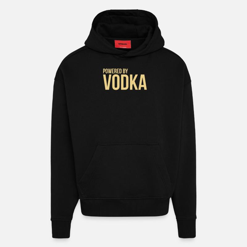 Propulsé par Vodka - Sweat à capuche bio épais oversize fabriqué en UE - SOLID BLACK
