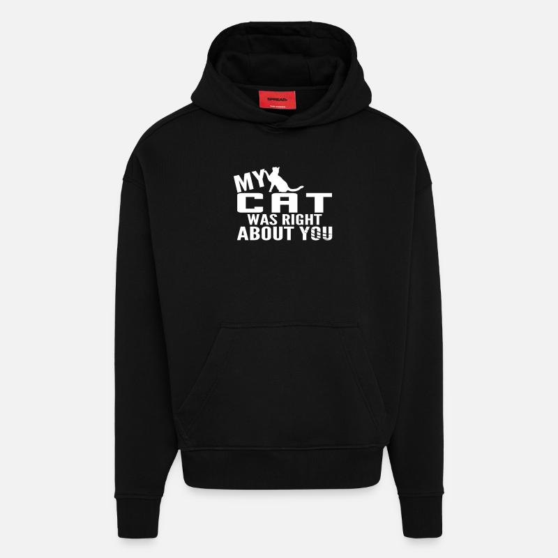 Mon chat - Sweat à capuche bio épais oversize fabriqué en UE - SOLID BLACK