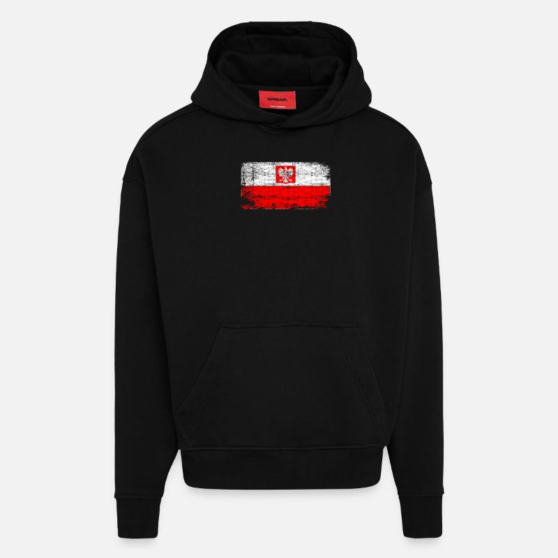 Polish Eagle Polish pride - Hoodie- made by SPREAD  - SOLID BLACK