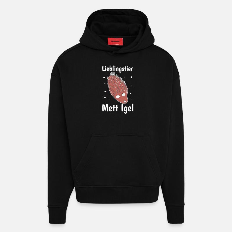 Lieblingstier Mettigel Fleischesser Fleischfresser - Hoodie- made by SPREAD  - SOLID BLACK
