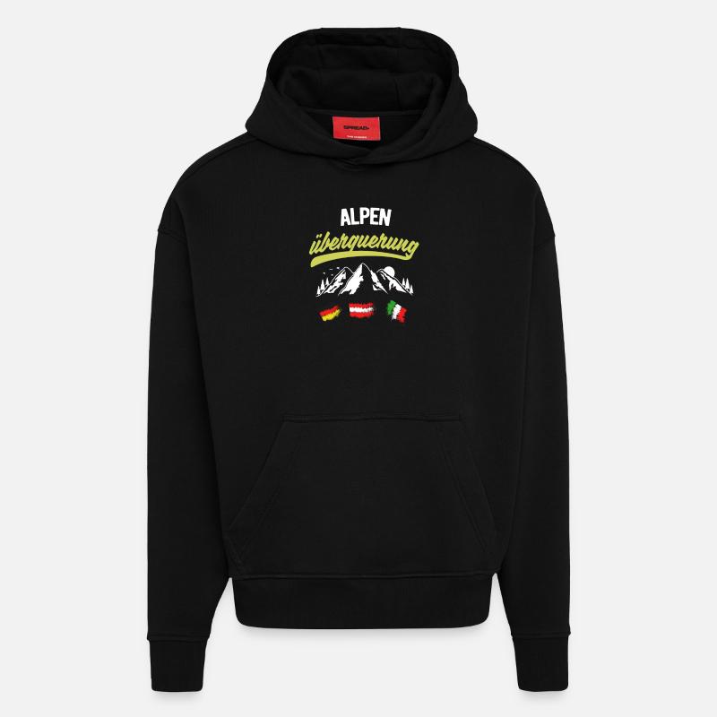 Alpenüberquerung - Hoodie- made by SPREAD  - SOLID BLACK