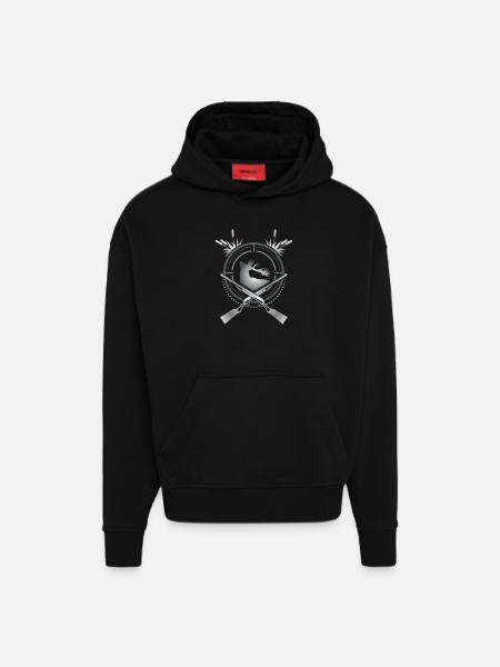 Deer hunter - Hoodie- made by SPREAD - SOLID BLACK