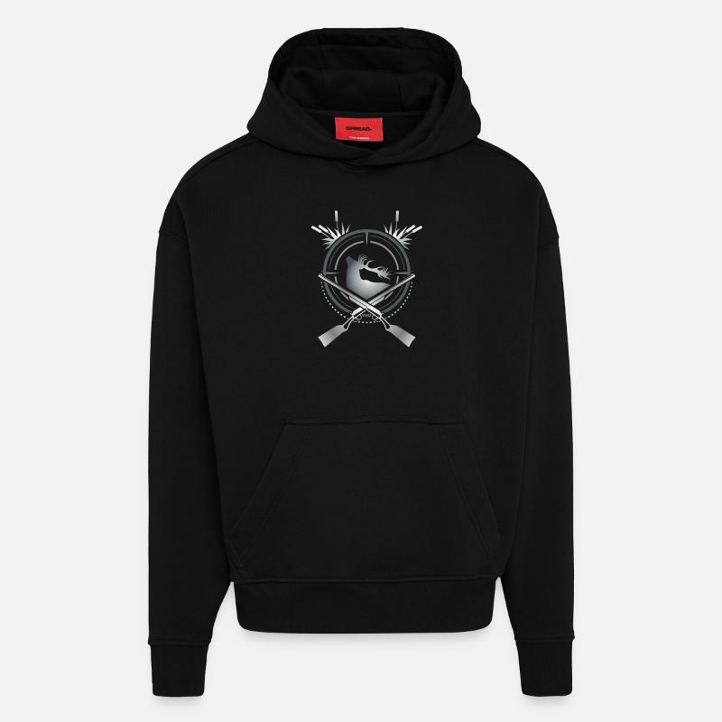 Deer hunter - Hoodie- made by SPREAD  - SOLID BLACK
