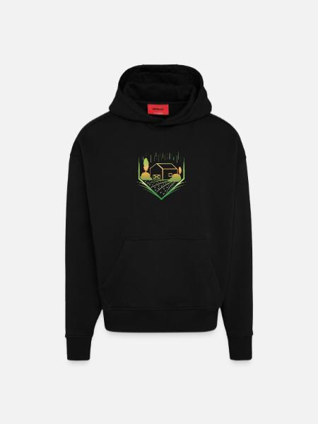 Farm farm - Hoodie- made by SPREAD  - SOLID BLACK