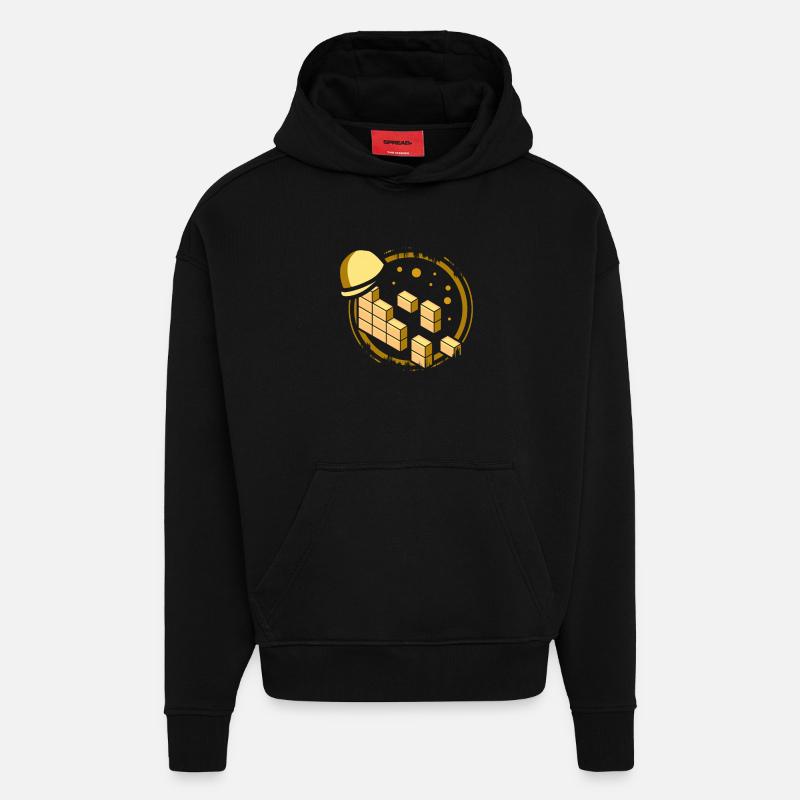 Maçons - Sweat à capuche bio épais oversize fabriqué en UE - SOLID BLACK