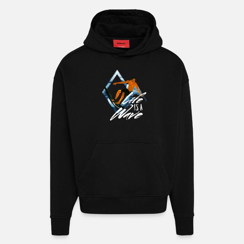 Surfer Spruch - Hoodie- made by SPREAD - SOLID BLACK