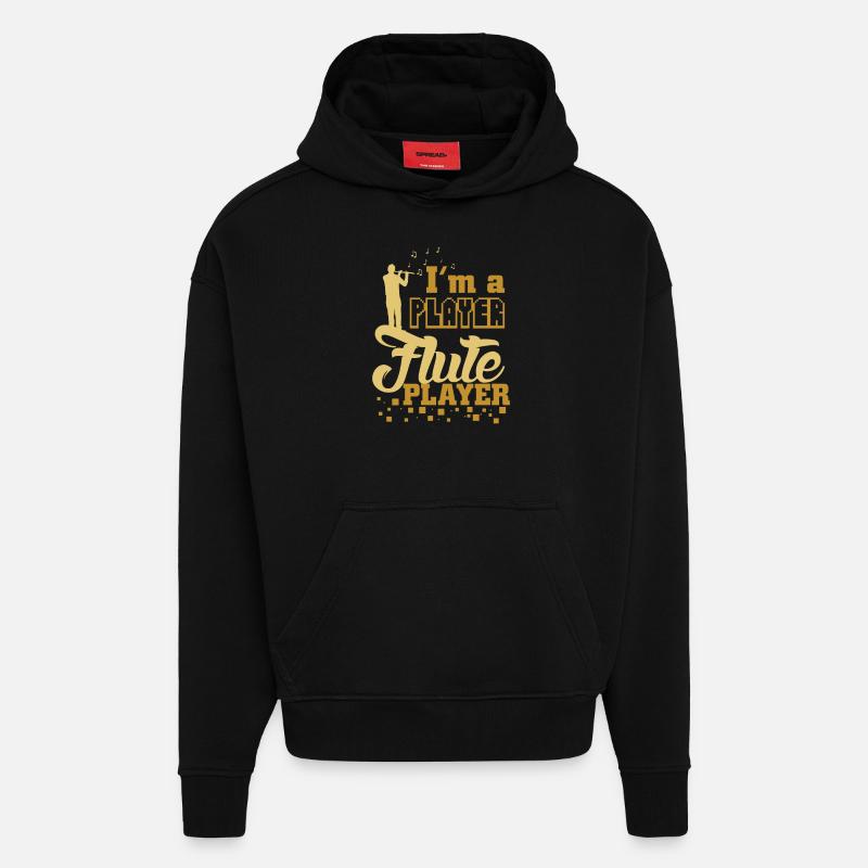 Querflöte spruch - Hoodie- made by SPREAD  - SOLID BLACK