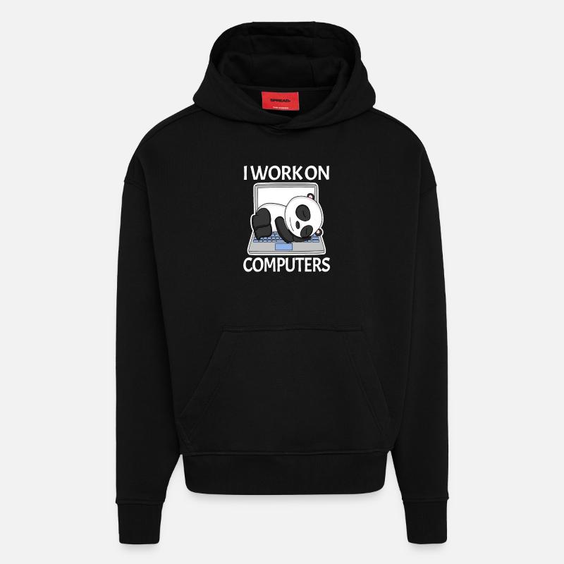 Computer nerd programmør herre gave - Heavyweight oversized organic hoodie made in EU - SOLID BLACK