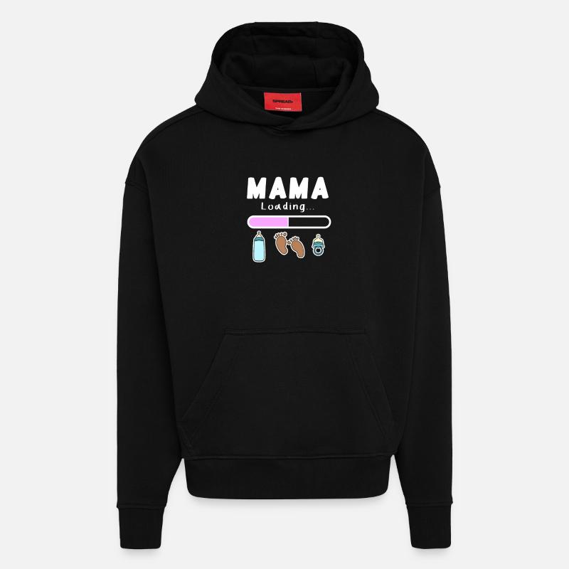 werdende Mutter - Mama wird geladen - Hoodie- made by SPREAD  - SOLID BLACK