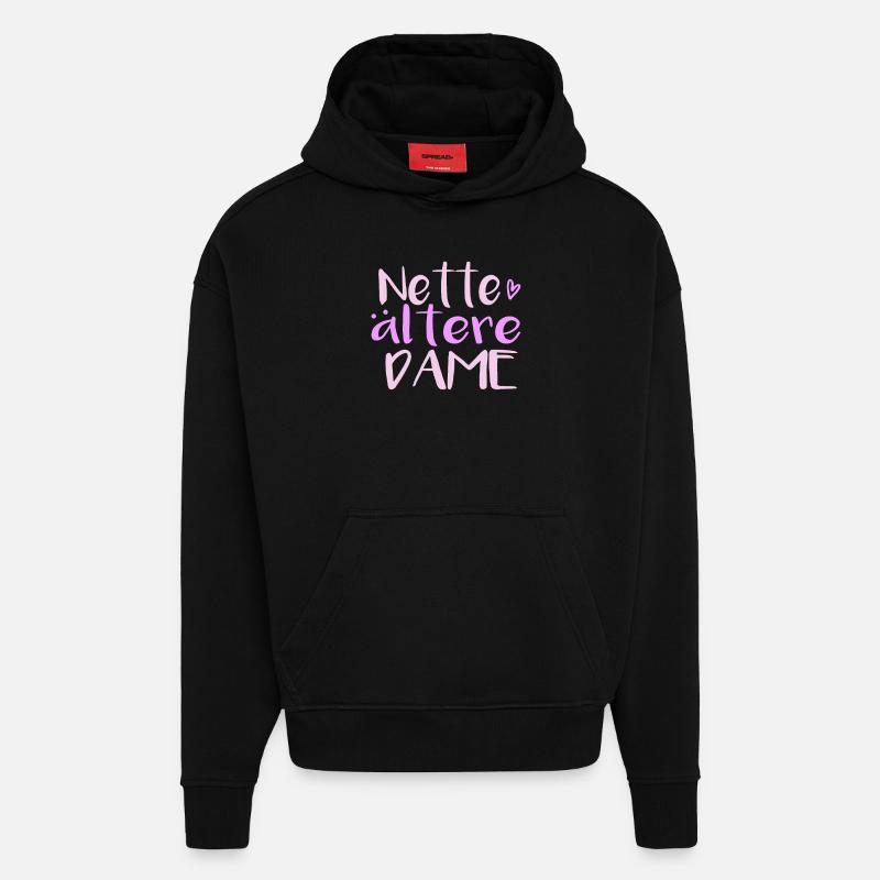 Nette ältere Dame - Hoodie- made by SPREAD  - SOLID BLACK