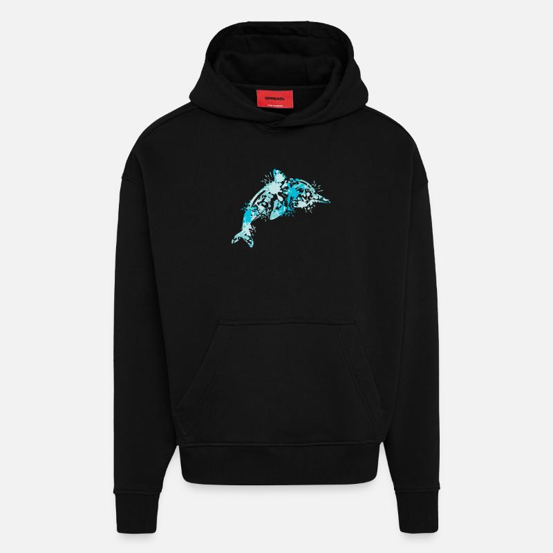 Delfin - Hoodie- made by SPREAD  - SOLID BLACK