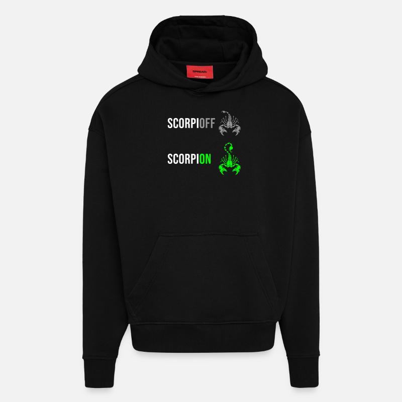 Scorpion drôle - Sweat à capuche bio épais oversize fabriqué en UE - SOLID BLACK