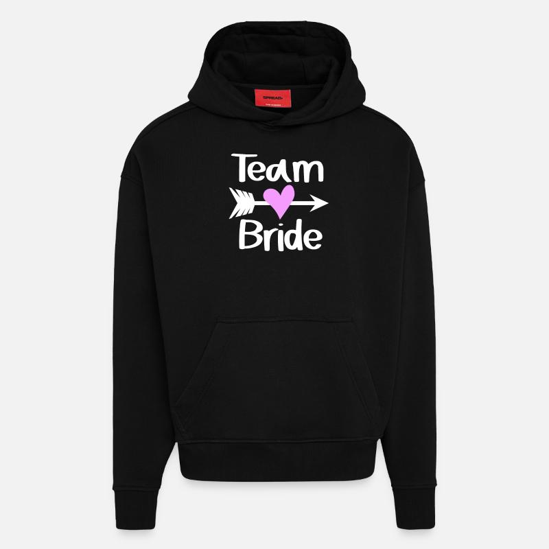 La mariée de l’équipe - Sweat à capuche bio épais oversize fabriqué en UE - SOLID BLACK