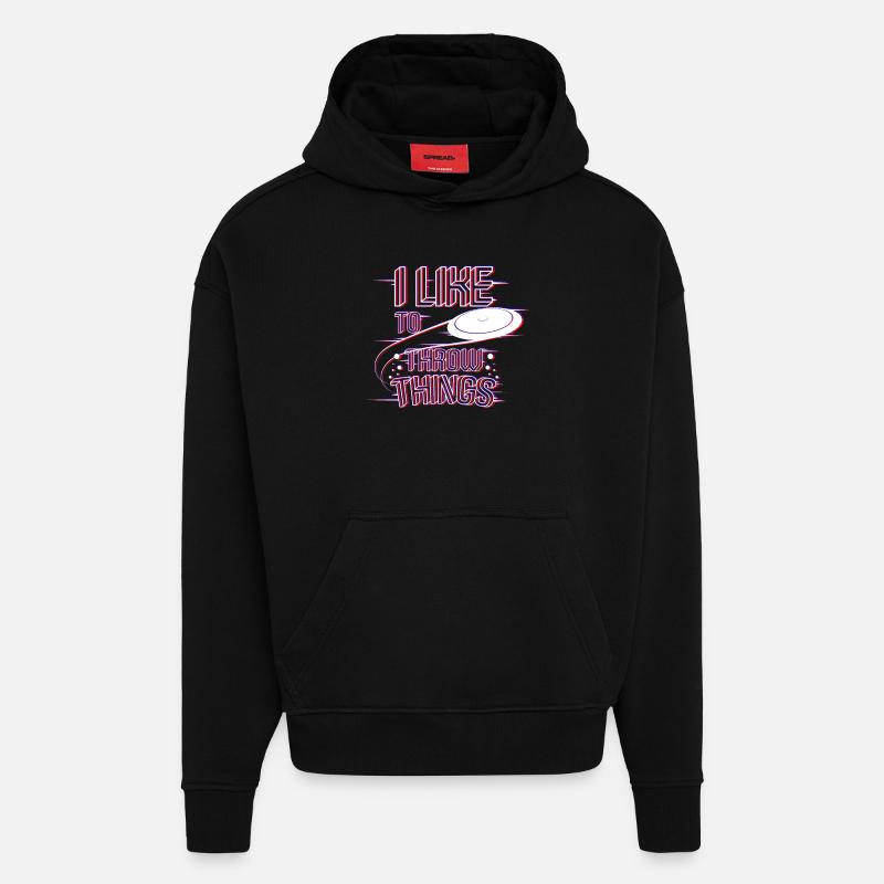 Frisbee throw things - Hoodie- made by SPREAD  - SOLID BLACK