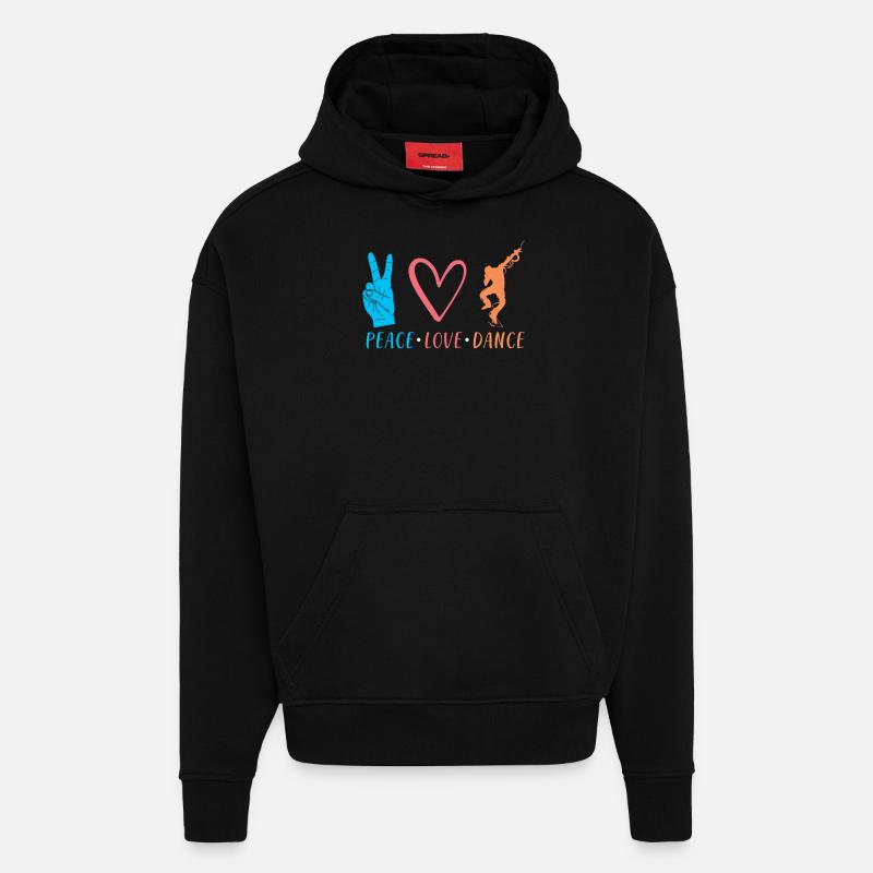 Cadeau danseur dansant - Sweat à capuche bio épais oversize fabriqué en UE - SOLID BLACK