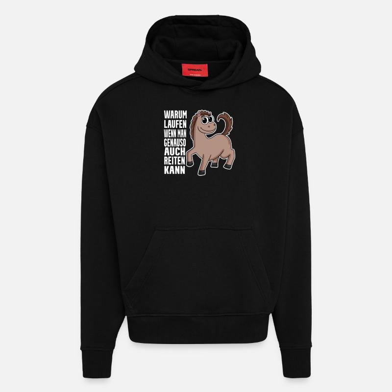 Pferd Pferde Hauspferd - Hoodie- made by SPREAD - SOLID BLACK