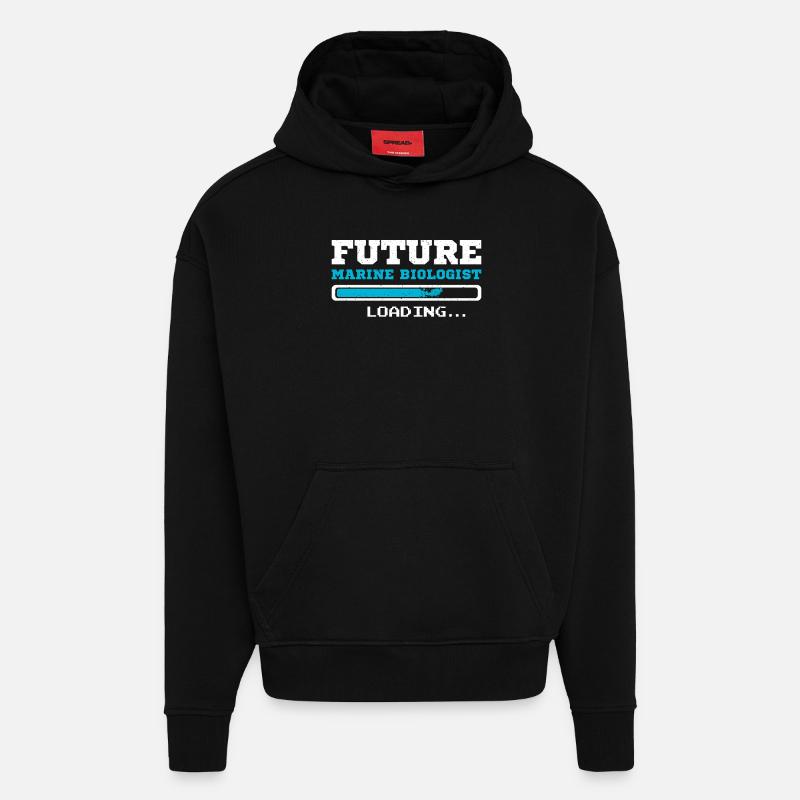 Futur biologiste marin - Sweat à capuche bio épais oversize fabriqué en UE - SOLID BLACK