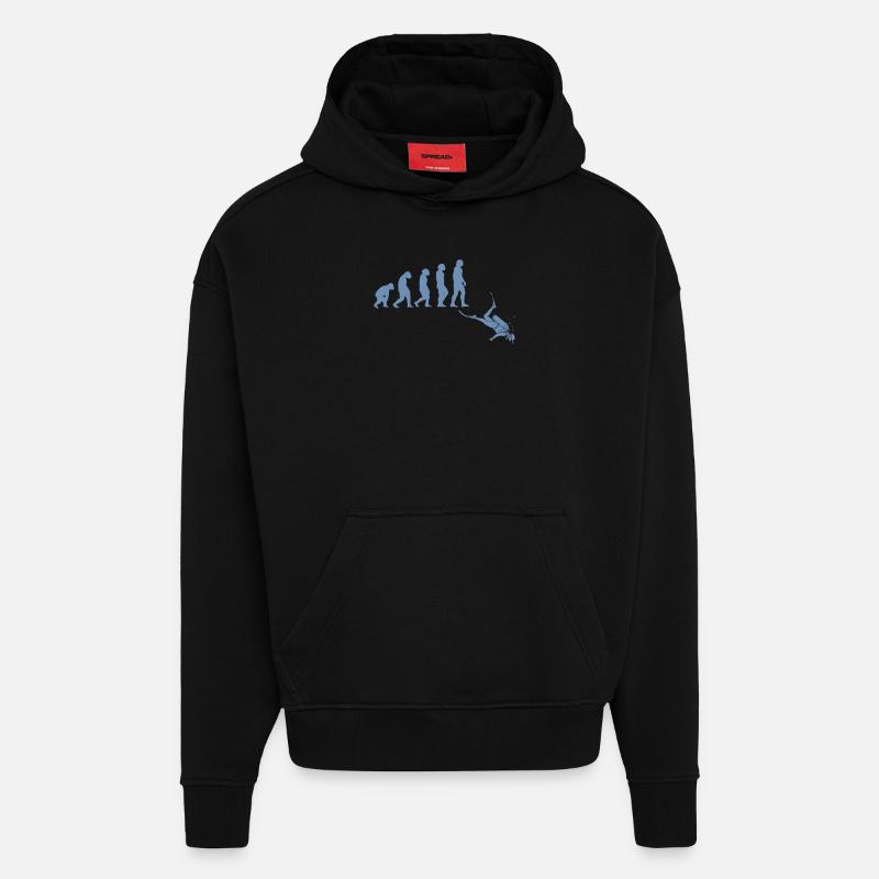 Taucher Evolution Tshirt - Hoodie- made by SPREAD  - SOLID BLACK