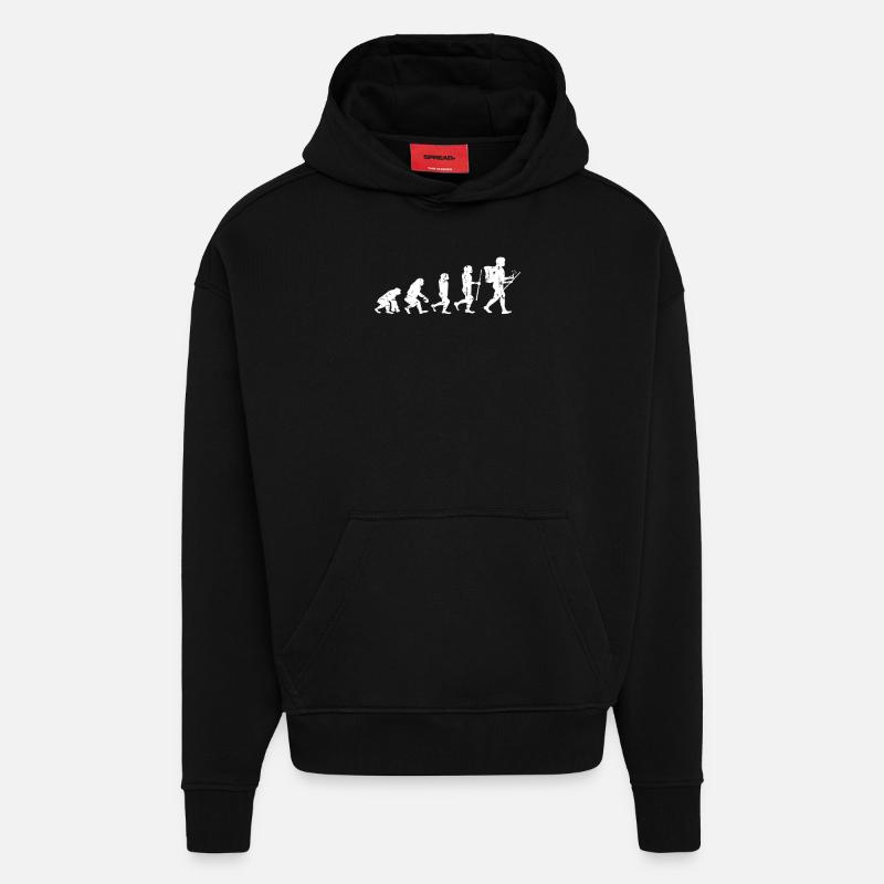 Geocaching evolution Shirt - Hoodie- made by SPREAD  - SOLID BLACK