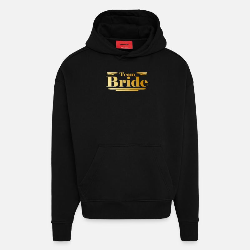 Équipe Bride Or - Sweat à capuche bio épais oversize fabriqué en UE - SOLID BLACK