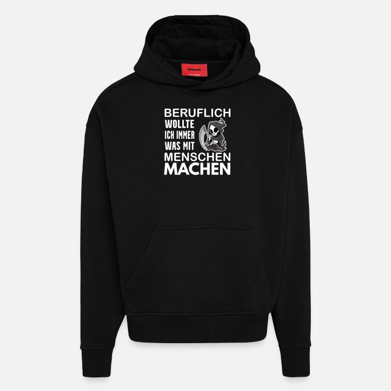 Sensenmann lustiger Spruch - Hoodie- made by SPREAD  - SOLID BLACK