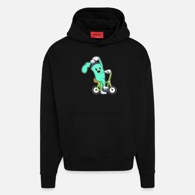 Bombe aérosol avec vélo - Sweat à capuche bio épais oversize fabriqué en UE - SOLID BLACK