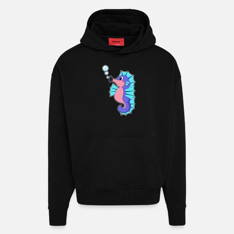 Seepferdchen - Hoodie- made by SPREAD - SOLID BLACK